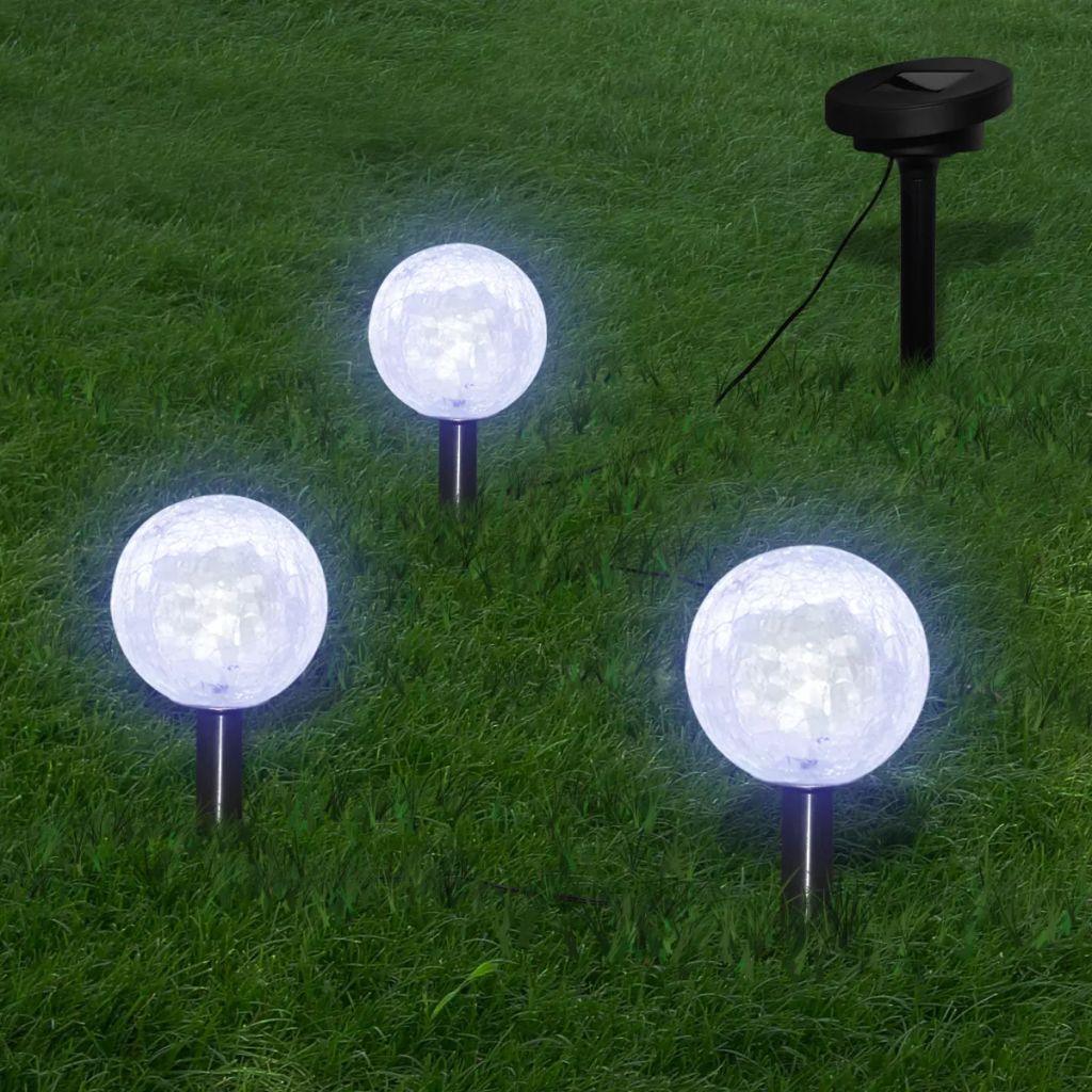 Solar Bowl 3 LED Garden Lights with Spike Anchors & Solar Panel at Set Shop and Smile