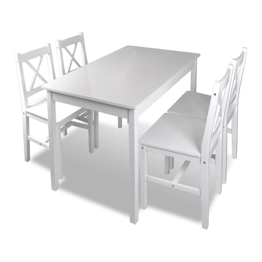 5 Piece Dining Set White at Set Shop and Smile