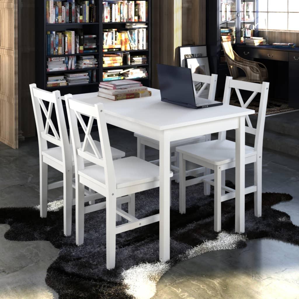 5 Piece Dining Set White at Set Shop and Smile