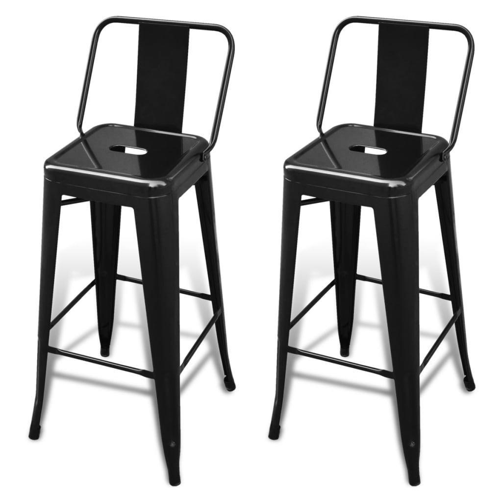 Bar Stools 2 pcs Black Steel at Set Shop and Smile
