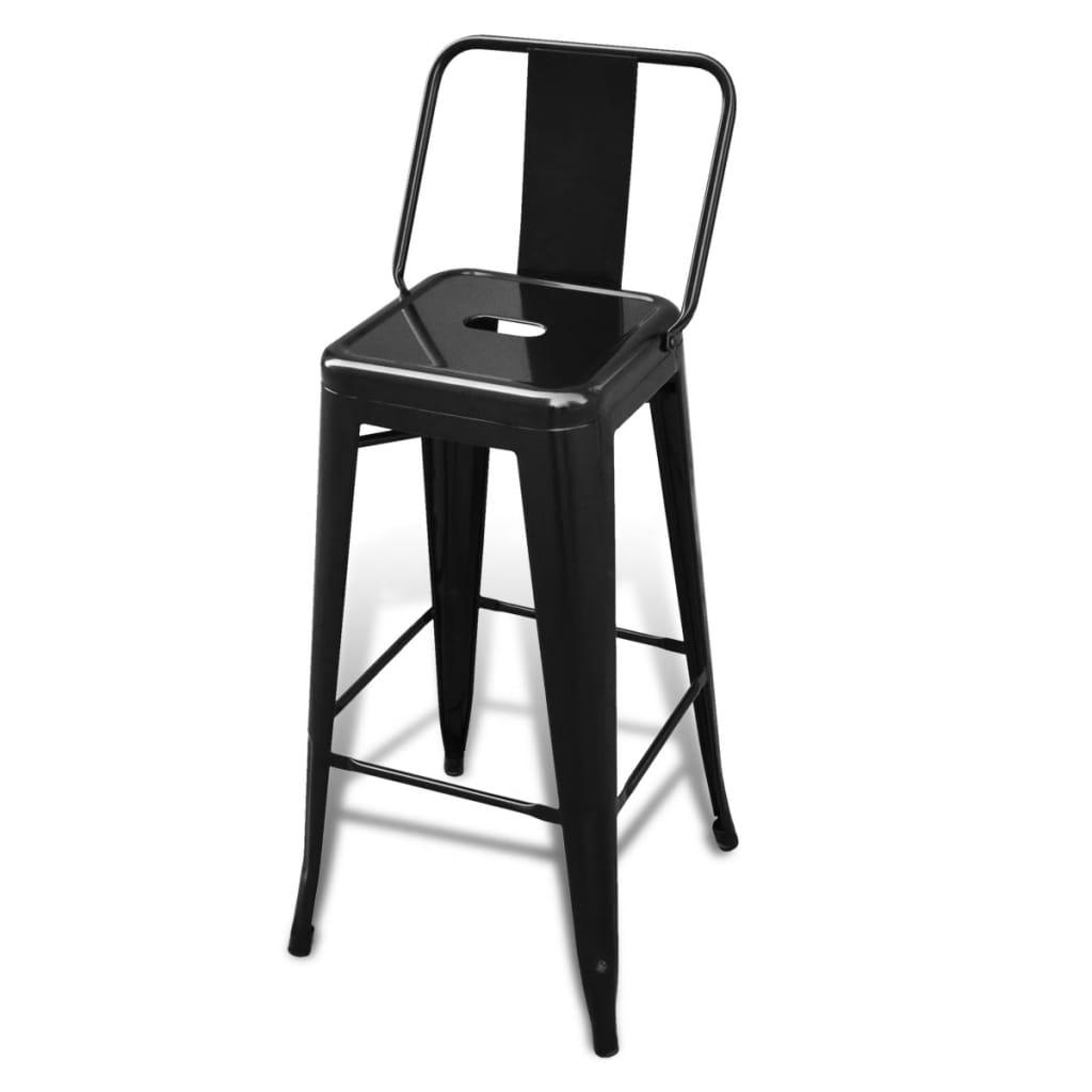 Bar Stools 2 pcs Black Steel at Set Shop and Smile