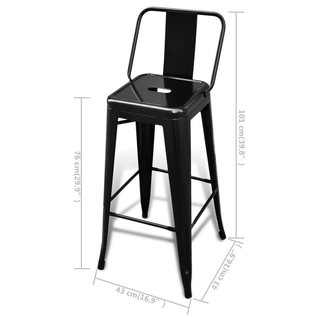 Bar Stools 2 pcs Black Steel at Set Shop and Smile