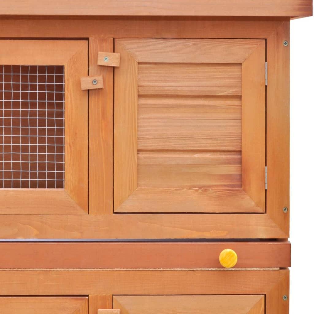 Outdoor Rabbit Hutch Small Animal House Pet Cage 4 Doors Wood at Set Shop and Smile
