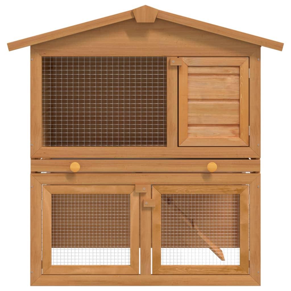 Outdoor Rabbit Hutch Small Animal House Pet Cage 3 Doors Wood at Set Shop and Smile