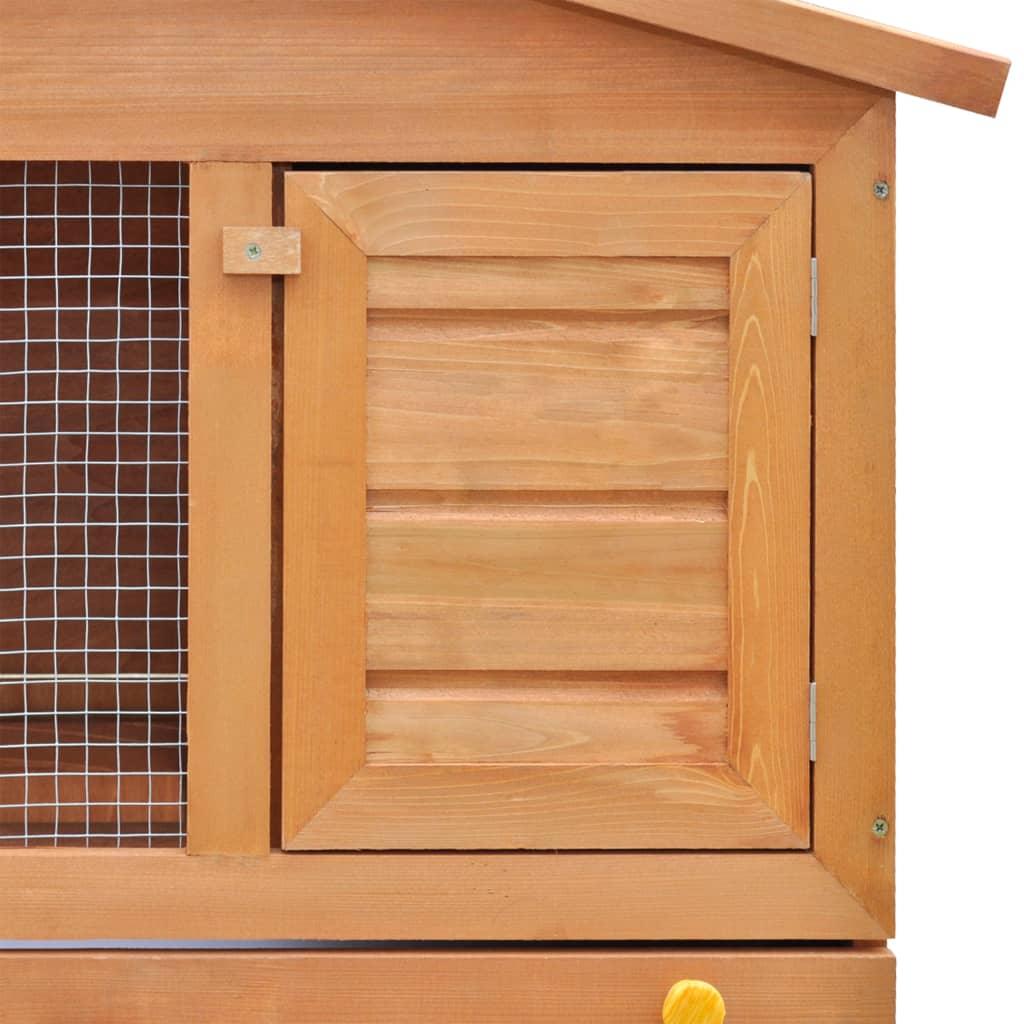 Outdoor Rabbit Hutch Small Animal House Pet Cage 3 Doors Wood at Set Shop and Smile