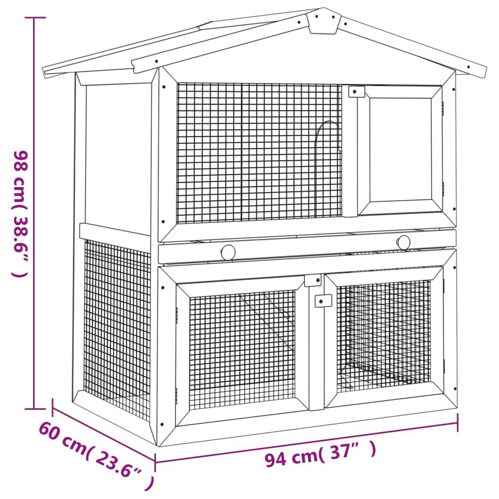 Outdoor Rabbit Hutch Small Animal House Pet Cage 3 Doors Wood at Set Shop and Smile
