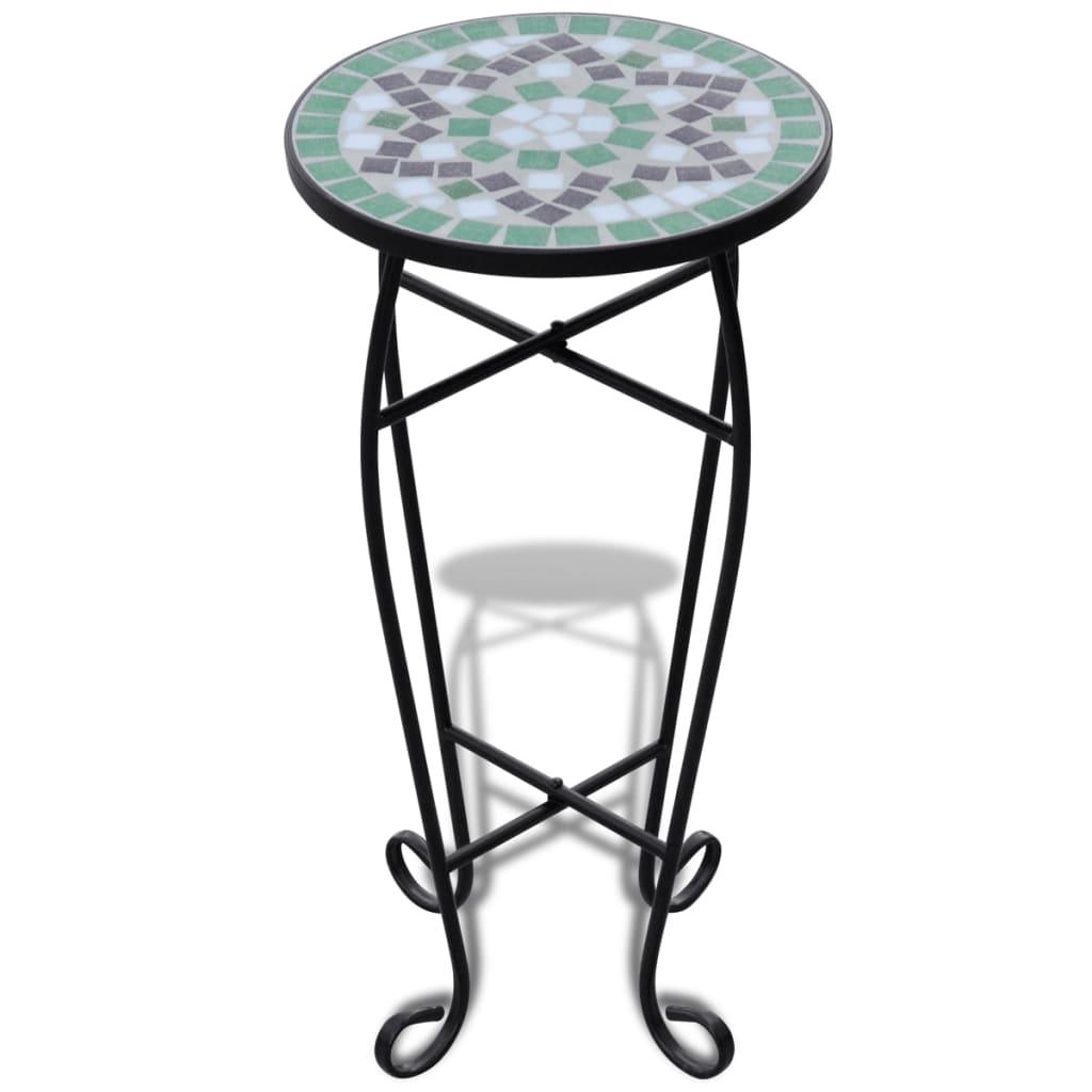 Mosaic Side Table Plant Table Green White at Set Shop and Smile