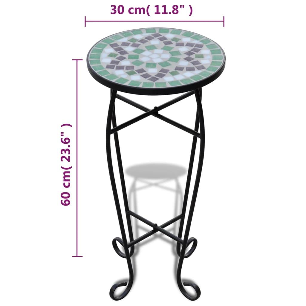 Mosaic Side Table Plant Table Green White at Set Shop and Smile