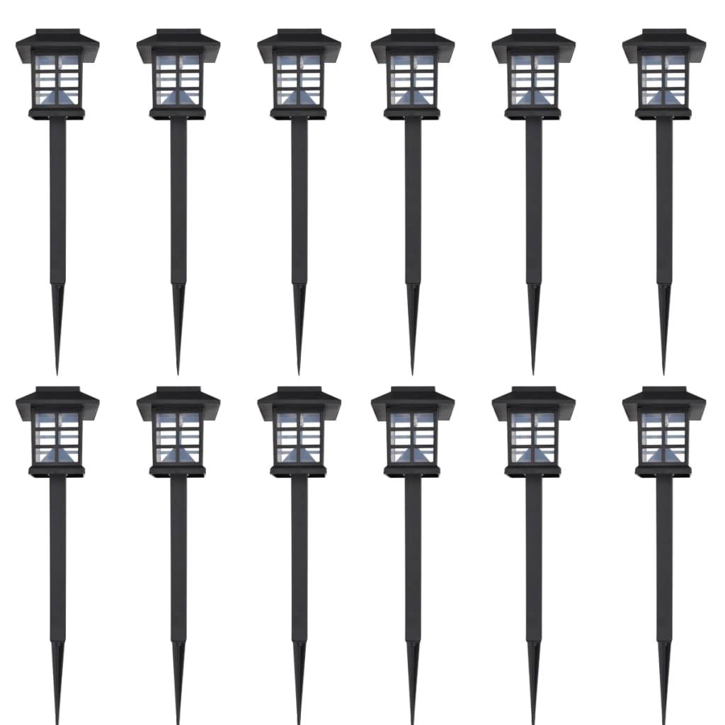 Outdoor Solar Lamp LED Light Set 12 pcs with Spike 3.4"x3.4"x15" at Set Shop and Smile