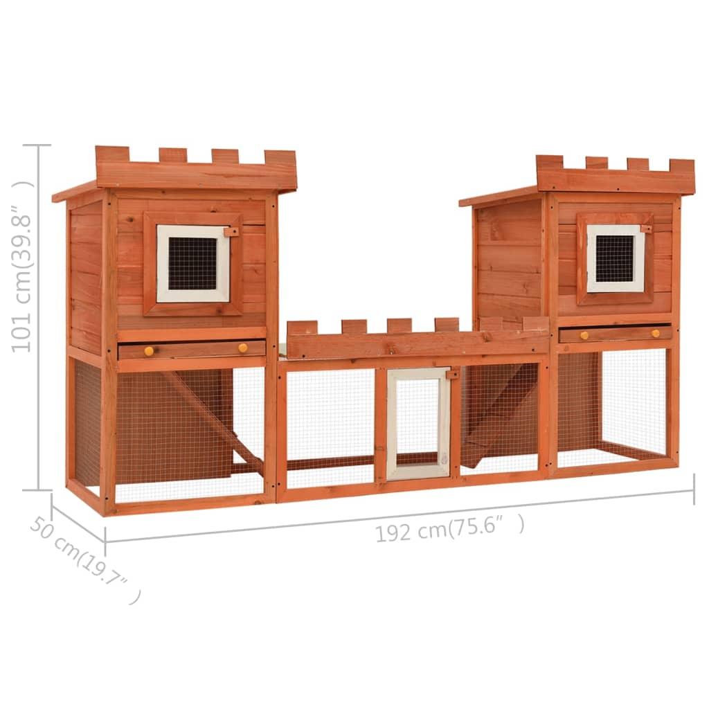 Outdoor Large Rabbit Hutch House Pet Cage Double House at Set Shop and Smile