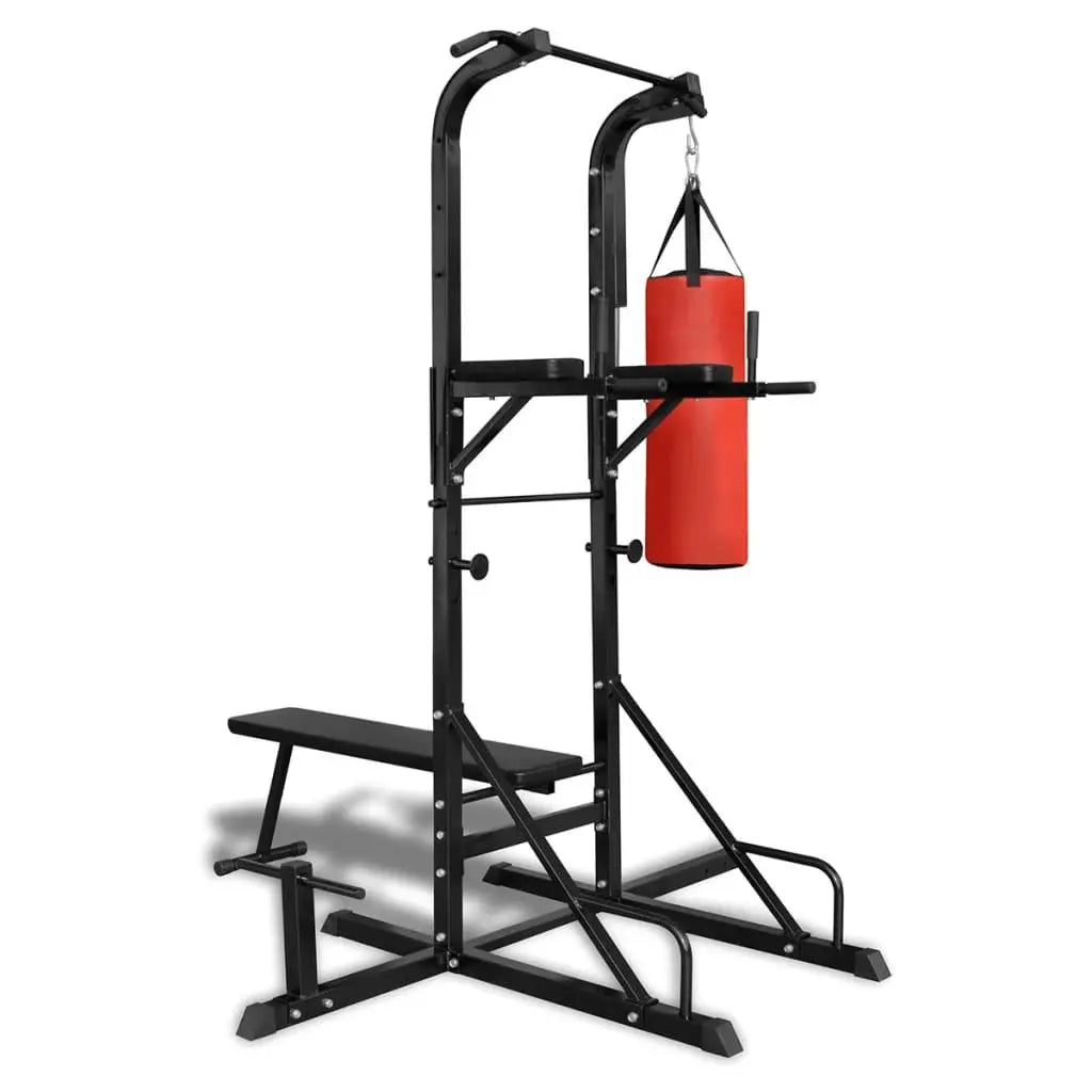 Power Tower with Sit-up Bench and Boxing Bag at Set Shop and Smile