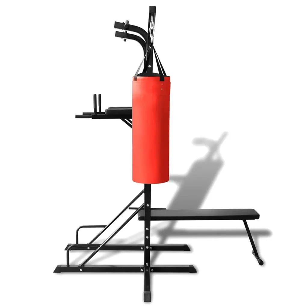 Power Tower with Sit-up Bench and Boxing Bag at Set Shop and Smile
