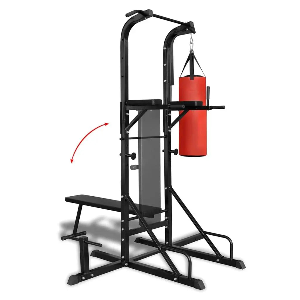 Power Tower with Sit-up Bench and Boxing Bag at Set Shop and Smile