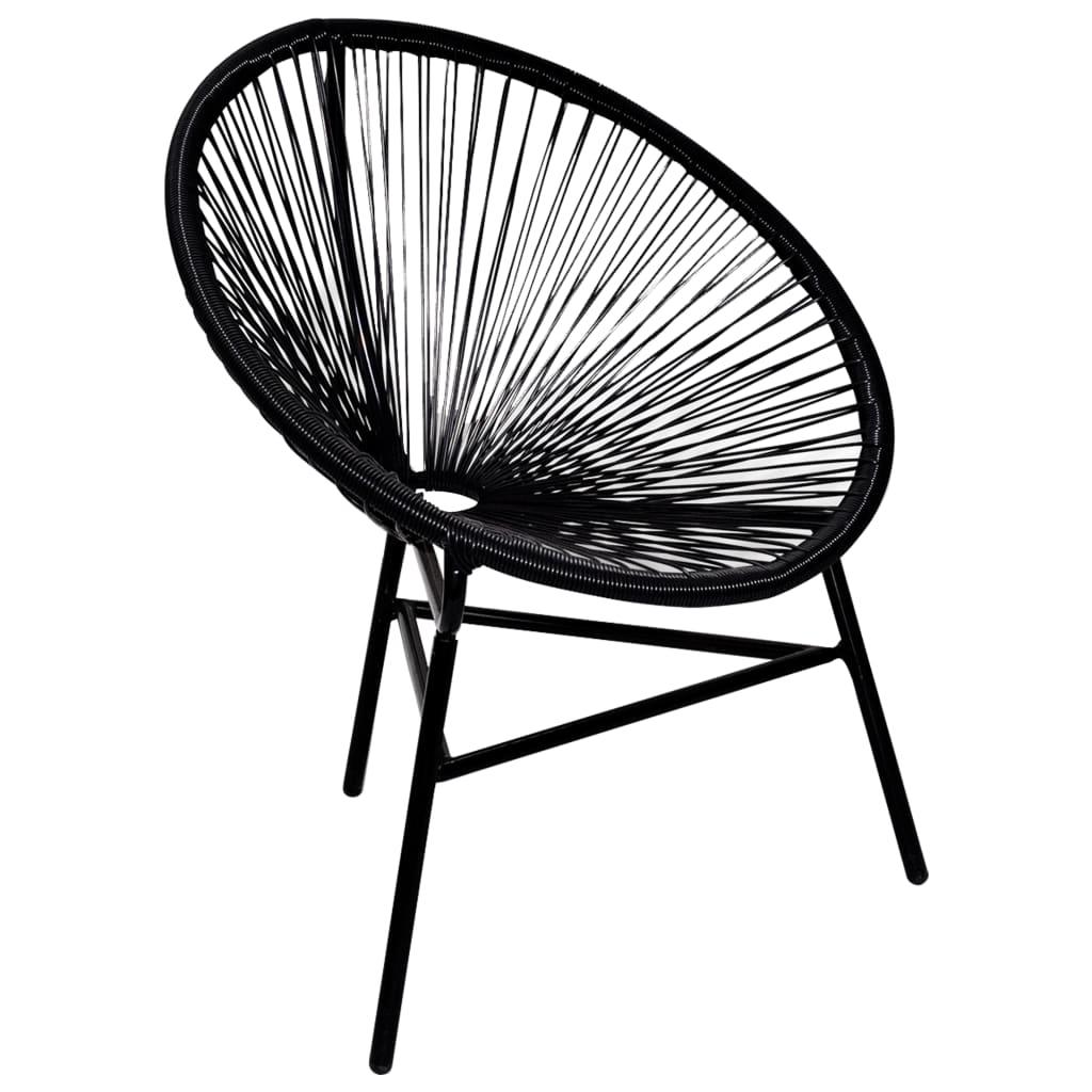 Patio Moon Chair Poly Rattan Black at Set Shop and Smile