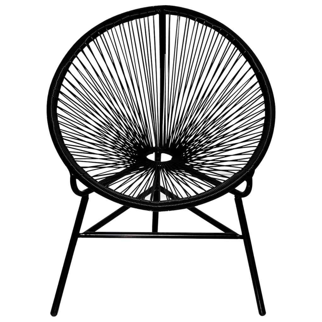 Patio Moon Chair Poly Rattan Black at Set Shop and Smile