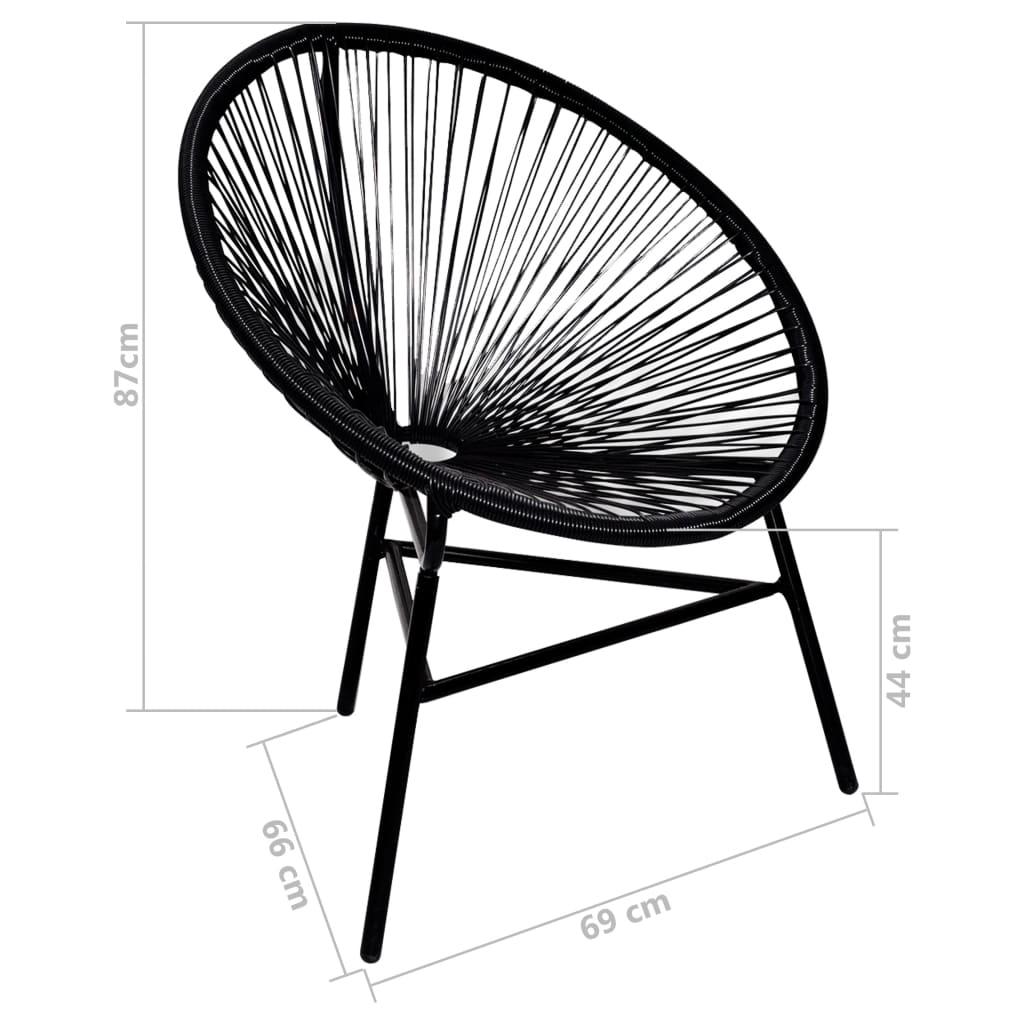Patio Moon Chair Poly Rattan Black at Set Shop and Smile