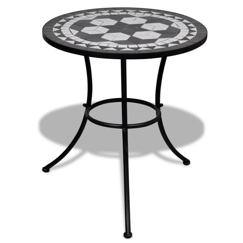 Bistro Table Black and White 23.6" Mosaic at Set Shop and Smile