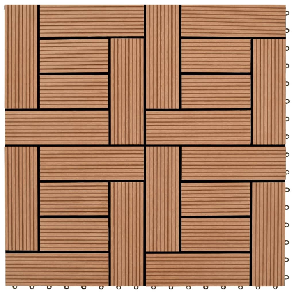 Brown 11 pcs 11.8"x11.8" Decking Tiles WPC 11 ft² at Set Shop and Smile