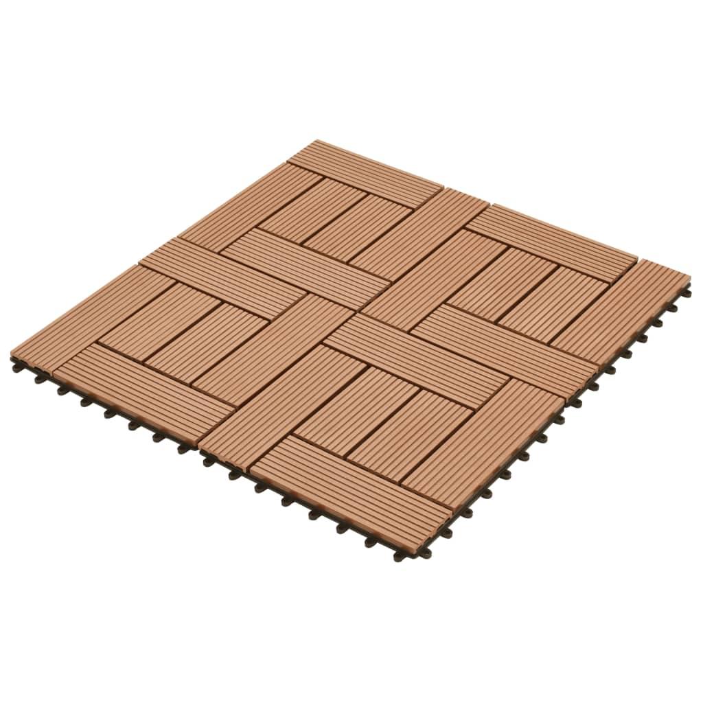 Brown 11 pcs 11.8"x11.8" Decking Tiles WPC 11 ft² at Set Shop and Smile