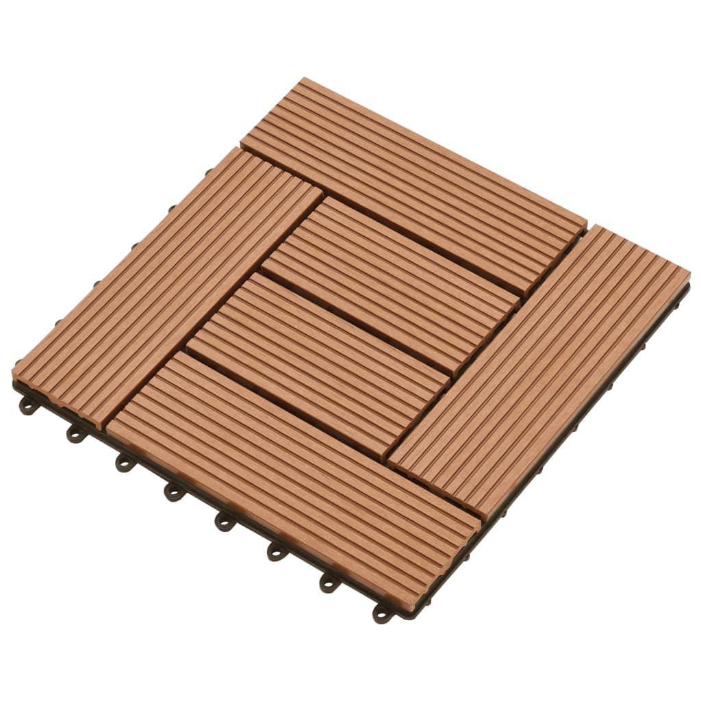 Brown 11 pcs 11.8"x11.8" Decking Tiles WPC 11 ft² at Set Shop and Smile