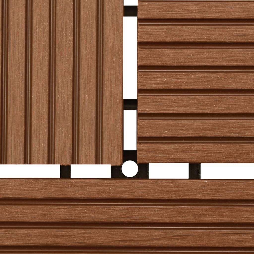 Brown 11 pcs 11.8"x11.8" Decking Tiles WPC 11 ft² at Set Shop and Smile