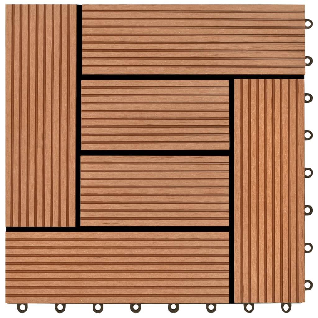 Brown 11 pcs 11.8"x11.8" Decking Tiles WPC 11 ft² at Set Shop and Smile