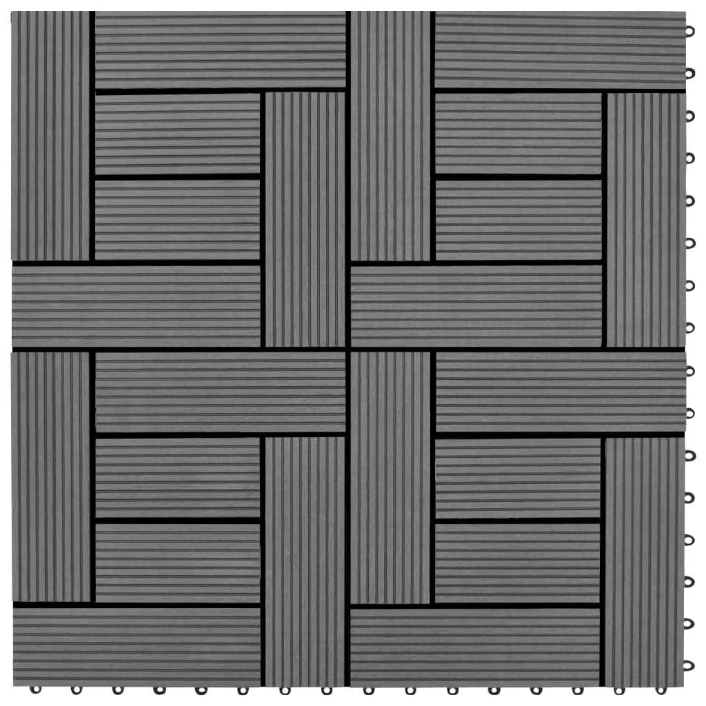 Gray 11 pcs 11.8"x11.8" Decking Tiles WPC 11 ft² at Set Shop and Smile