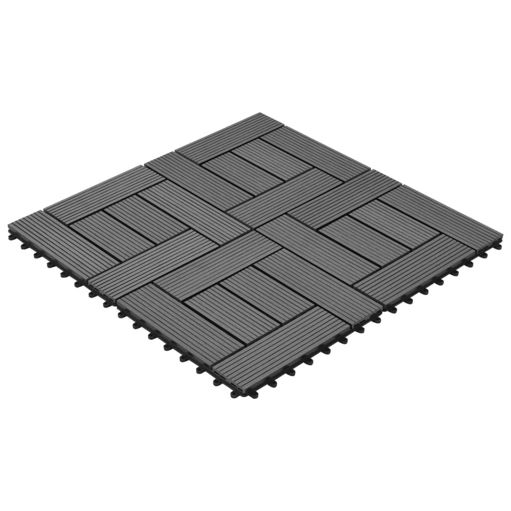 Gray 11 pcs 11.8"x11.8" Decking Tiles WPC 11 ft² at Set Shop and Smile
