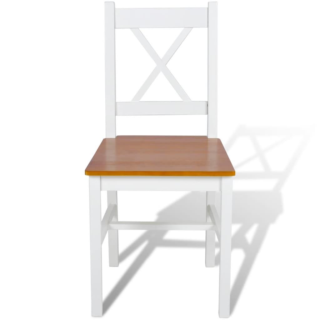 Dining Chairs 6 pcs White Pinewood at Set Shop and Smile