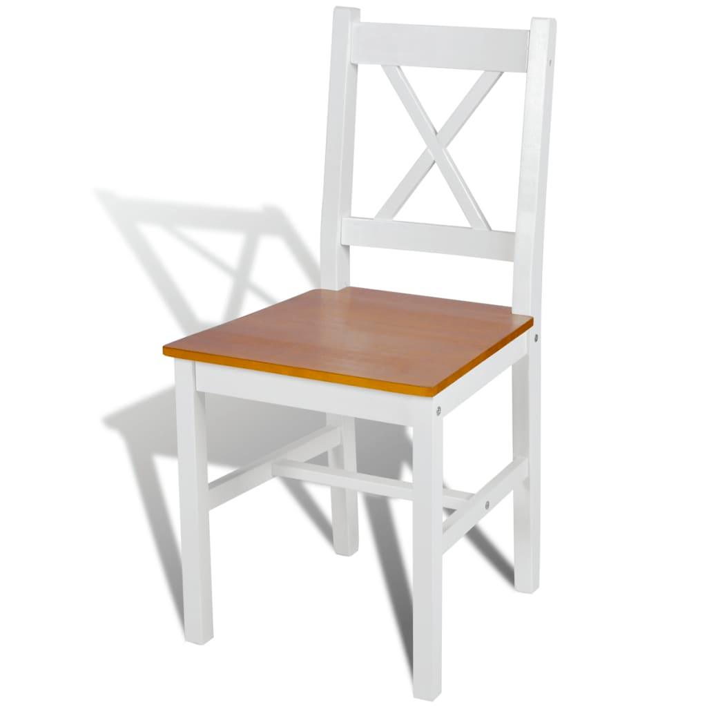 Dining Chairs 6 pcs White Pinewood at Set Shop and Smile