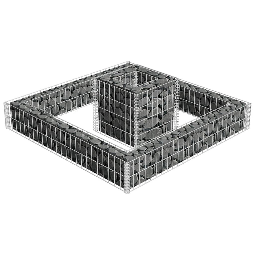 Gabion Planter Galvanized Steel 47.2"x47.2"x7.8" at Set Shop and Smile
