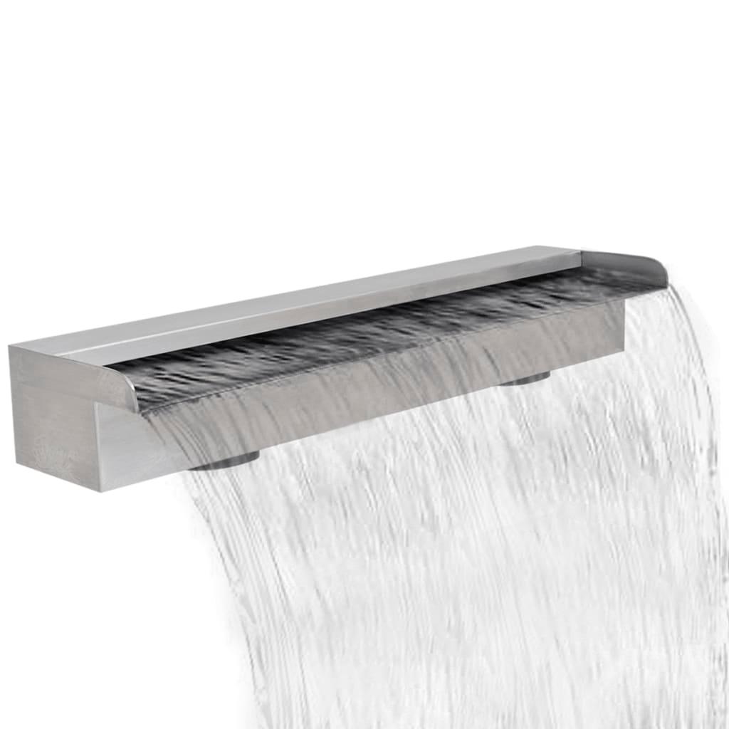 Rectangular Waterfall Pool Fountain Stainless Steel 23.6" at Set Shop and Smile