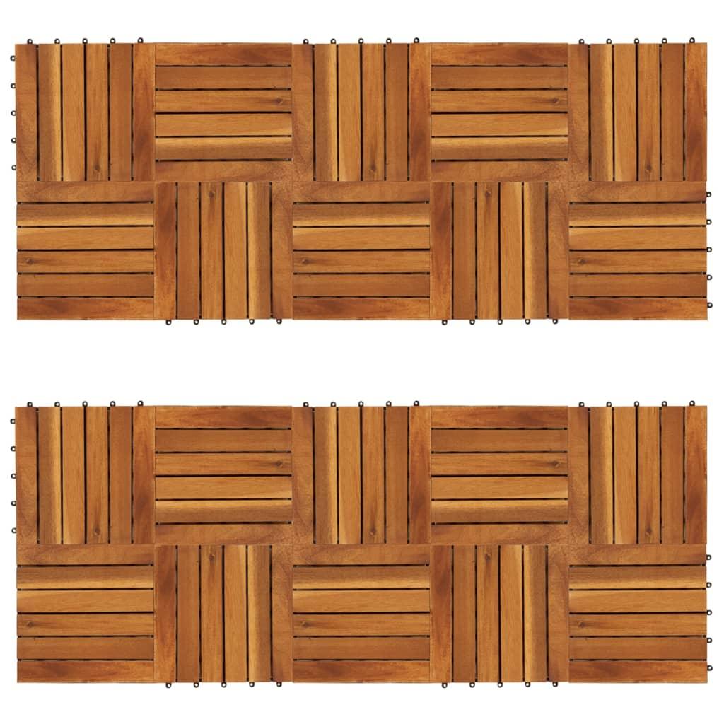 Decking Tiles Vertical Pattern 11.8"x11.8" Acacia Set of 20 at Set Shop and Smile