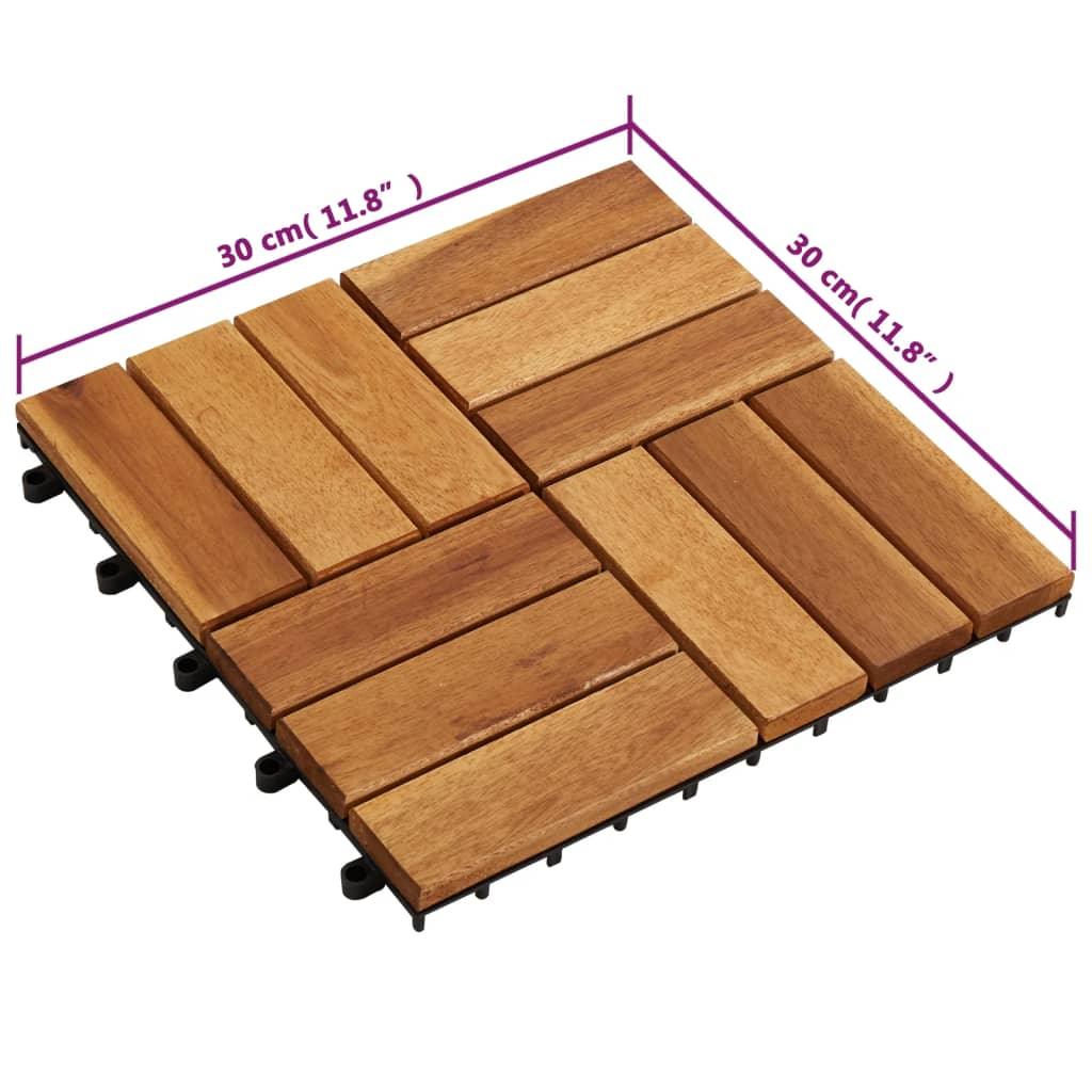 Decking Tiles 11.8"x11.8" Acacia Set of 20 at Set Shop and Smile