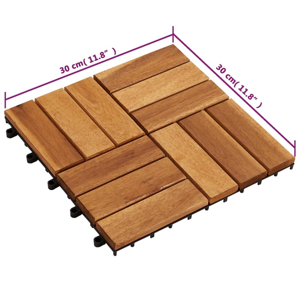 Decking Tiles 11.8"x11.8" Acacia Set of 30 at Set Shop and Smile