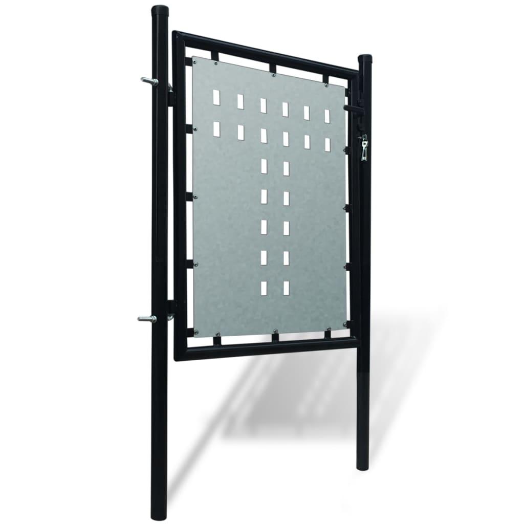 Black Single Door Fence Gate 39.4"x49.2" at Set Shop and Smile