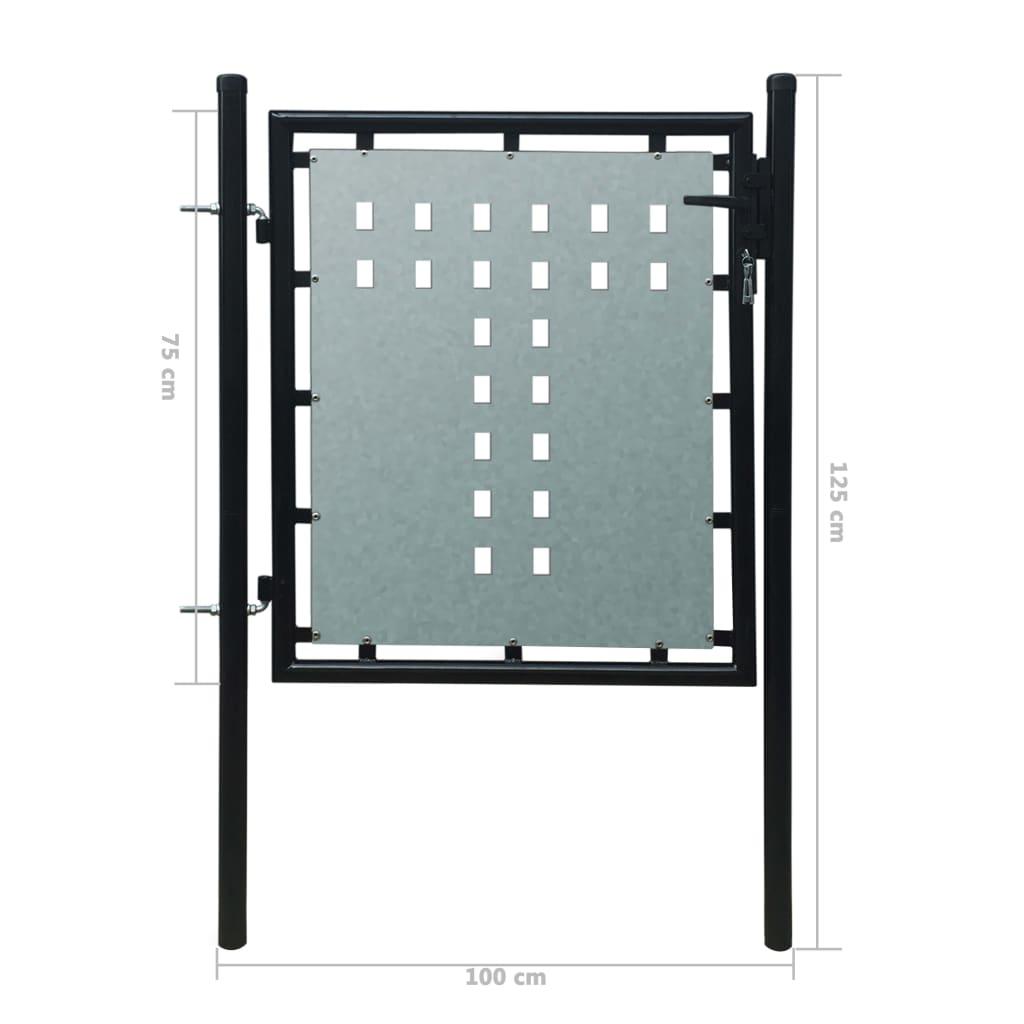 Black Single Door Fence Gate 39.4"x49.2" at Set Shop and Smile