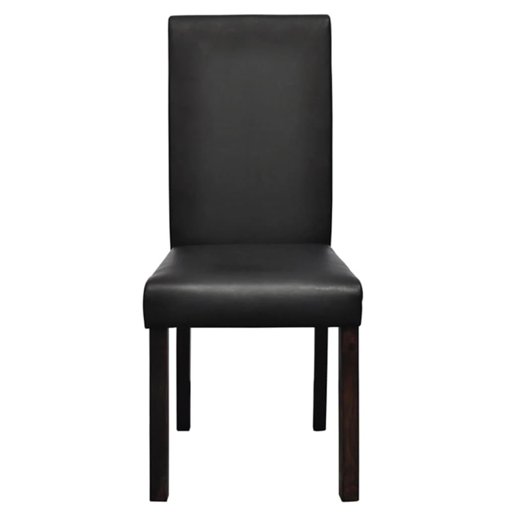 Dining Chairs 4 pcs Black Faux Leather at Set Shop and Smile