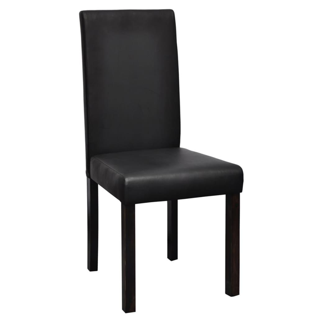 Dining Chairs 4 pcs Black Faux Leather at Set Shop and Smile