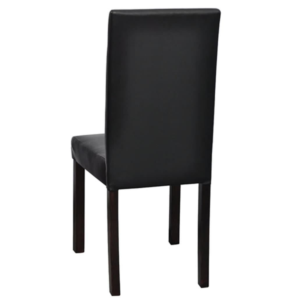 Dining Chairs 4 pcs Black Faux Leather at Set Shop and Smile