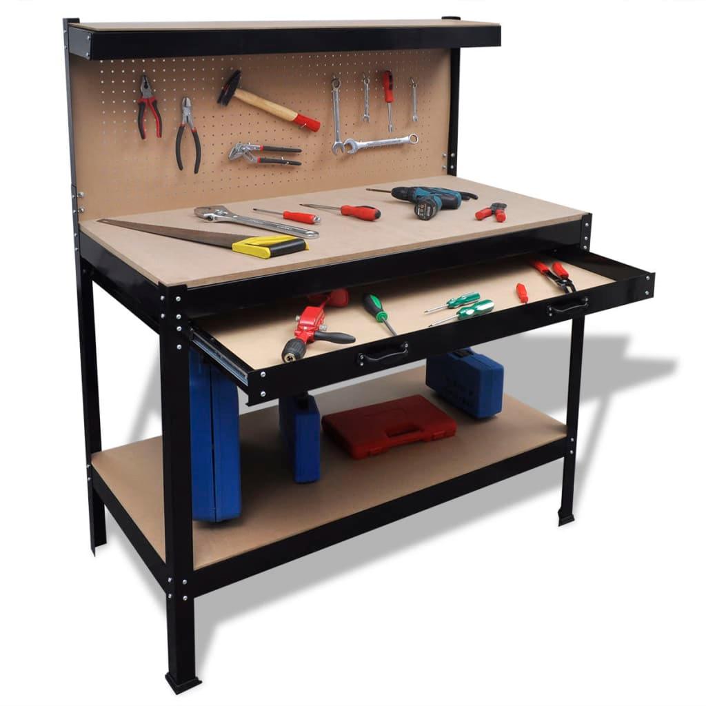 Workbench with Pegboard and Drawer at Set Shop and Smile