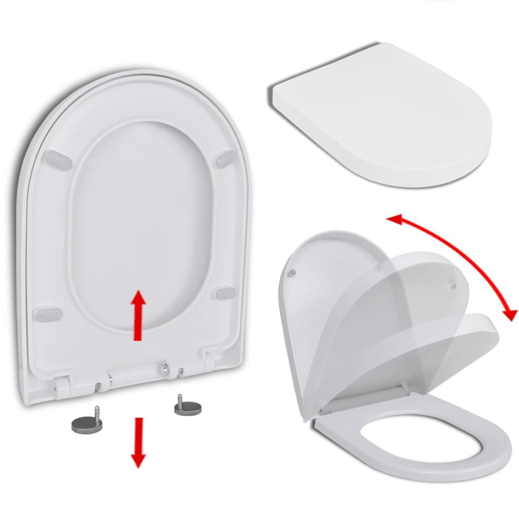 Soft-close Toilet Seat with Quick-release Design White Square at Set Shop and Smile
