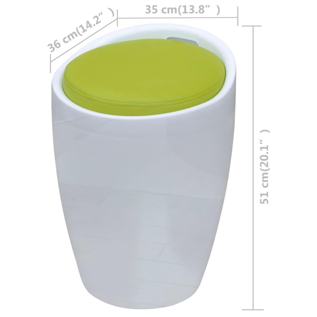Stool White and Green Faux Leather at Set Shop and Smile