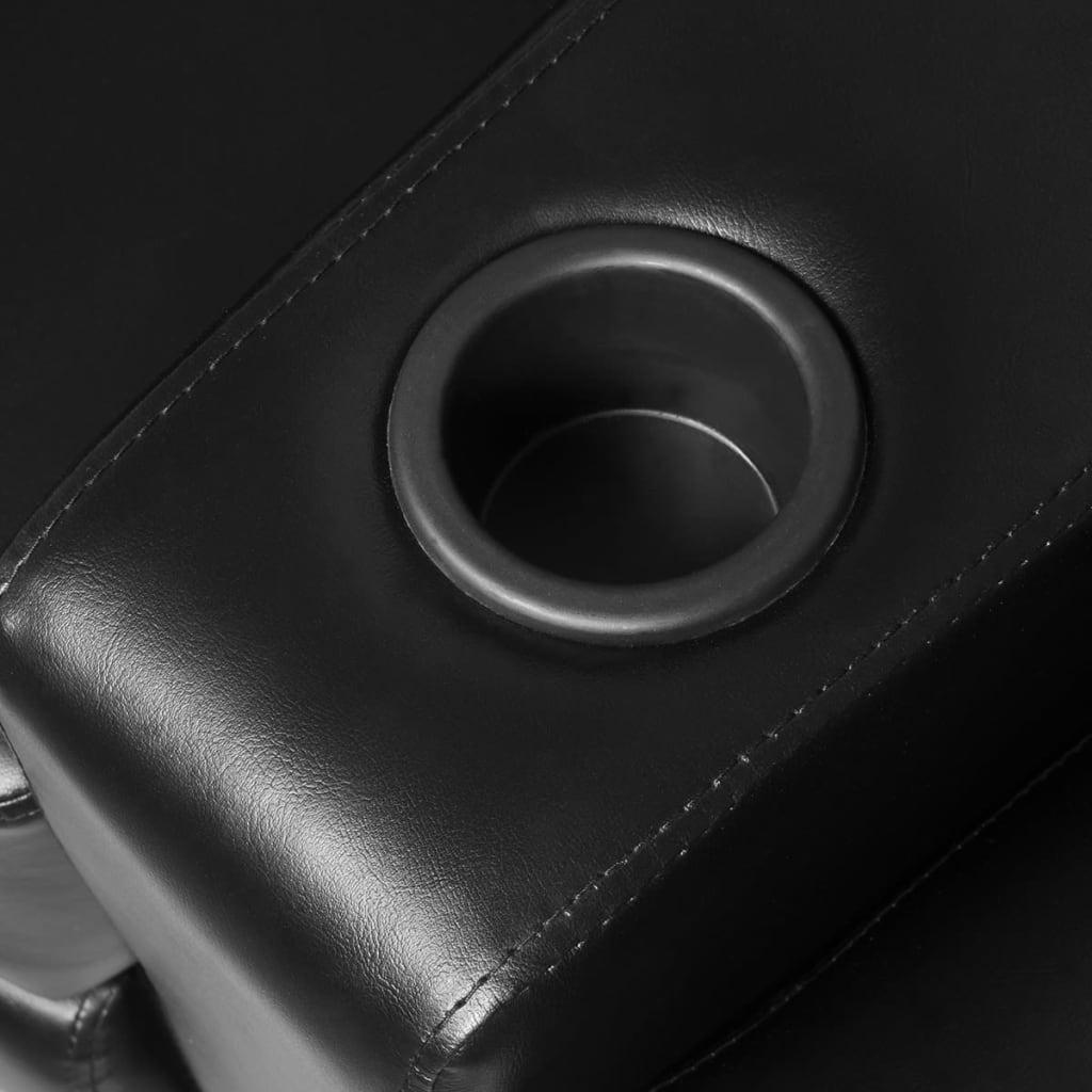 3-Seater Home Theater Recliner Sofa Black Faux Leather at Set Shop and Smile