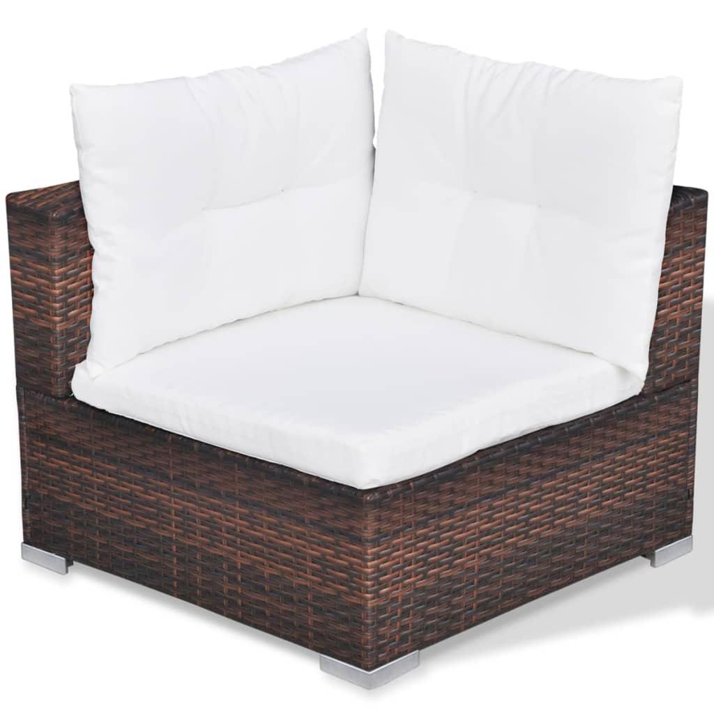 10 Piece Patio Lounge Set with Cushions Poly Rattan Brown at Set Shop and Smile