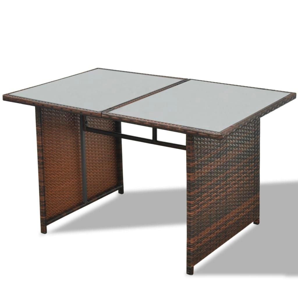 10 Piece Patio Lounge Set with Cushions Poly Rattan Brown at Set Shop and Smile