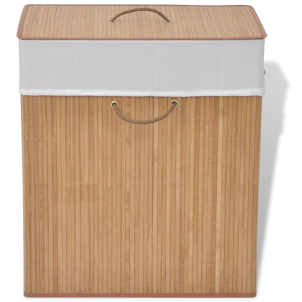 Bamboo Laundry Bin Rectangular Natural at Set Shop and Smile