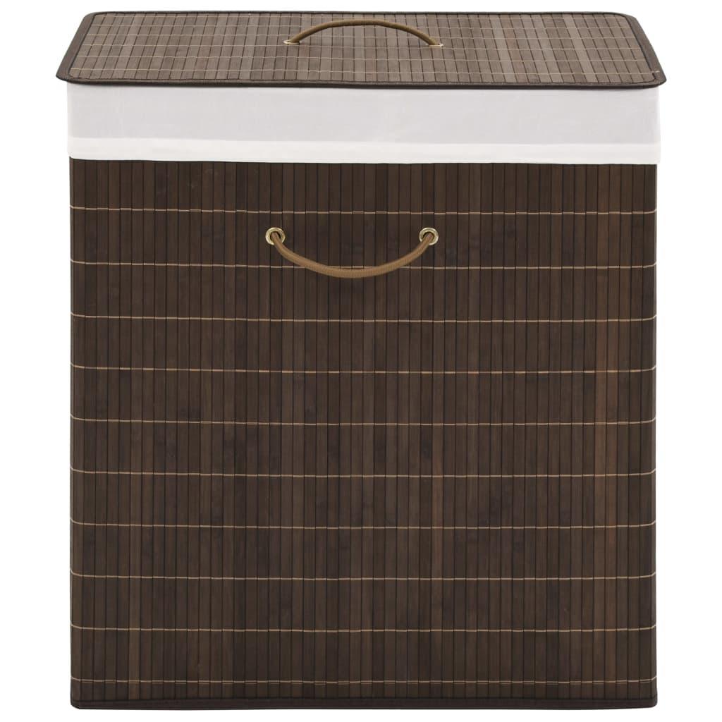 Bamboo Laundry Bin Rectangular Dark Brown at Set Shop and Smile