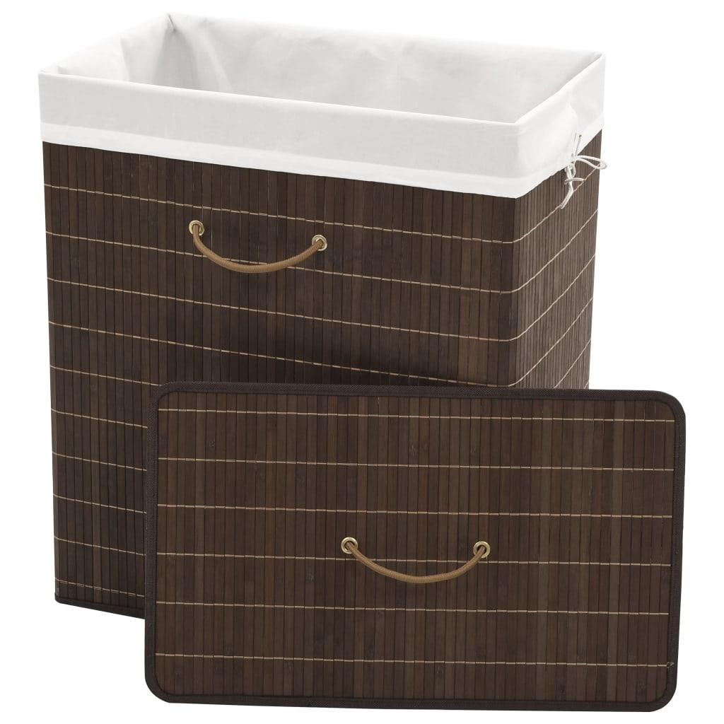 Bamboo Laundry Bin Rectangular Dark Brown at Set Shop and Smile