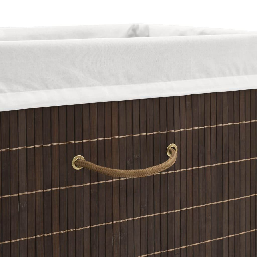 Bamboo Laundry Bin Rectangular Dark Brown at Set Shop and Smile